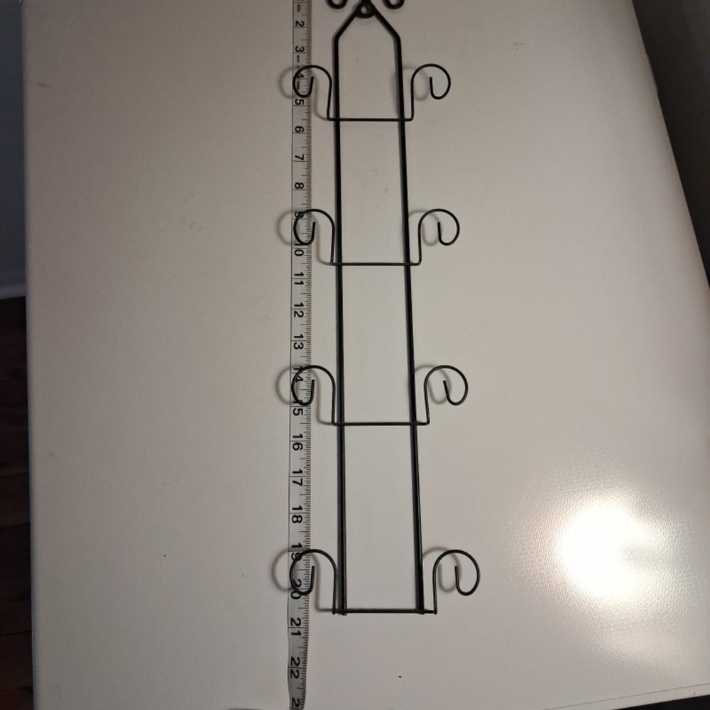Black Metal Wall Hanging Rack - Multipurpose Wall Decor - Picture 2 of 3